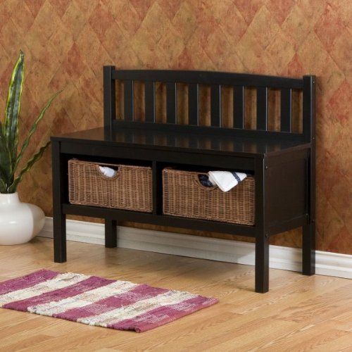 Southern Enterprises BC9318 Entryway Bench, Black Southern Enterprises BC9318 Entryway Bench, Black