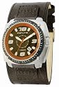 Kahuna K2C-0003B Boys Watch with Black / Orange Dial Black Leather Cuff Strap