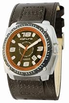 Kahuna K2C-0003B Boys Watch with Black / Orange Dial Black Cuff Strap