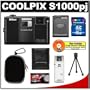 Nikon Coolpix S1000pj 12.1MP Digital Camera (Matte Black) with Built-in Projector and 5x Optical Wide-Zoom + EN-EL12 Battery + 16GB Card + Case + Accessory Kit