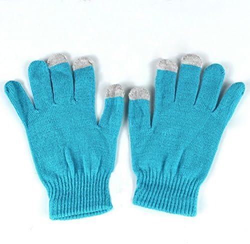 The Elixir Tech Smartphone Touch Screen Gloves Stretch One Size Winter Texting Touchscreen Gloves iPhone Galaxy Gloves, Light Blue