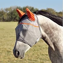 Cashel Crusader Standard Fly Mask with Orange Ears, Animal Rescue Benefit - Size: Horse
