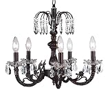 Five Arm Mocha Flower Crystal Chandelier