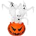 Halloween Airblown Inflatable Three Ghosts in Pumpkin, 8' Tall