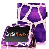 Fintie (Giraffe Purple) Slim Fit Leather Case Cover Auto Sleep/Wake for Kindle Fire HD 7" Tablet (will only fit Kindle Fire HD 7")
