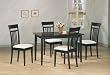 Contemporary Cappuccino Finish Dining Table and Chairs Set