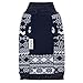 Blueberry Pet 4 Patterns Vintage Tinsel Knit Fair Isle Dog Sweater in Midnight Blue, Back Length 14