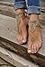 Crochet Black Barefoot Sandals,Beach Pool,Nude Shoes,Foot Jewelry,Footless Sandles,Beach Wedding Jewelry,Yoga Chain,Anklet, Wedding Shoes, Beach Wedding, Summer Shoes, One Size Fits All (Khaki)