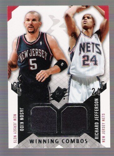 JASON KIDD RICHARD JEFFERSON 2004-05 SPX Winning Materials Combos JERSEY WARM-UP Card New Jersey Nets Dallas Mavericks Basketball