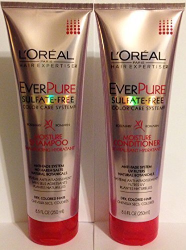 L Oreal Paris Hair Expertise - EverPure Color Care System - Moisture - Sulfate-Free Shampoo & Conditioner Set - Net Wt. 8.5 FL OZ (250 mL) Each - One Set