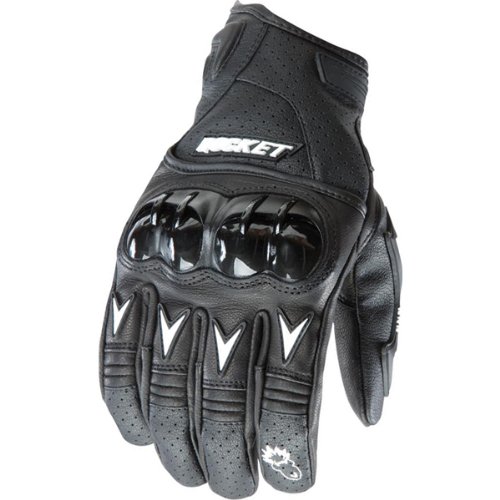 Joe Rocket Superstock Men's Leather Sports Bike Motorcycle Gloves - Black/White / Medium On Sale