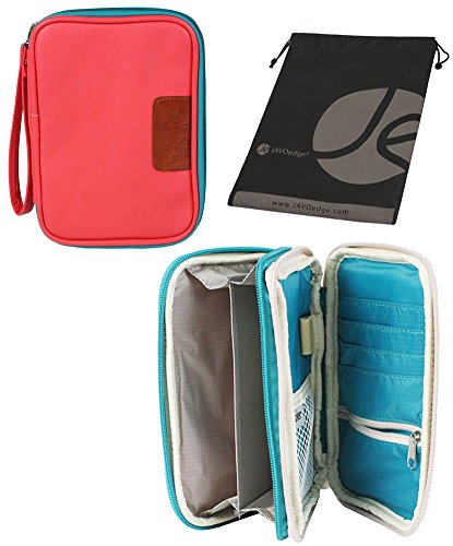 Large Double Zippered Passport and Travel Document Organizer Wallet with Wristlet (5