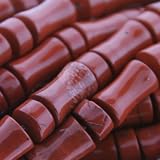 Red Jasper : Bamboo/Heishi-Plain - 8mm Diameter Heishi; 12mm Height, 8mm Width Bamboo, Sold by: 7 Inch Strand with Angel Mountain Beads Heart Charm (.625 x .570 inches)