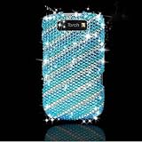 Blackberry 9800/9810 Torch Full Diamond Case Blue and Silver Lines