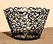 Krismile Hot selling 120X Black Laser Cut White Flower Vine Cupcake Wrappers Wraps Wedding Birthday Tea Party Decorations