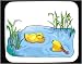 Mouse Pad with duckling, reeds, bird, pond, swimming