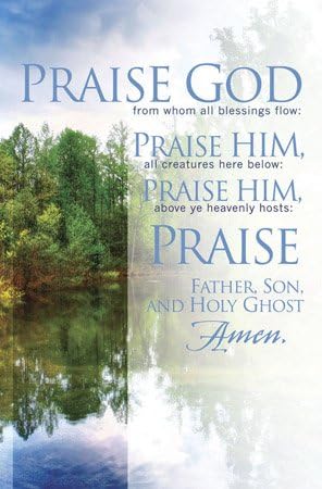 Doxology "Praise God from Whom All Blessings Flow..." Church Bulletin with Perforated Tear-Off Panel - Legal Size 8-1/2" x 14" (Pack of 100)