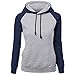 FruitNut Girls Vintage Hoodies Sport Raglan Sleeve Sweatshirt M Gray Blue