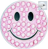 Bella Swarovski Crystal Golf Ball Marker & Hat Clip - Pink Smiley