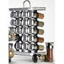 Olde Thompson 25-680 20-Jar Stainless-Steel Spice Rack with Spices