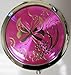 Purse Handbag Double Compact Cosmetic Mirror - Butterfly - Hot Pink