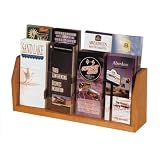1 Pocket Oak & Acrylic Magazine Rack, Dark Red Mahogany Finish