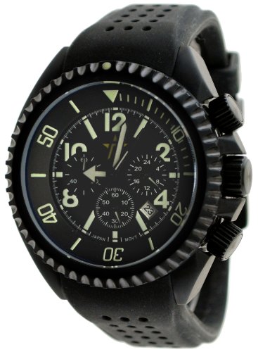 Rogue Warrior Avenger Black Silicone Rubber Band 200M Chronograph Watch