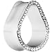 7/8" Stainless Steel CZ Teardrop Tunnel