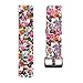 Classic Silicone Replacement Accessory Band/ Wristband Bracelet Strap with Watchband Buckle for Fitbit Blaze Smart Fitness Watch, Large Size, Printed with 4pcs Floral Prints