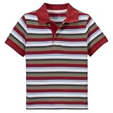 Infant Boys' Cherokee Short-Sleeve Feeder Stripe Polo - Red