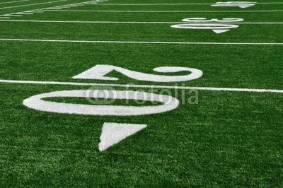 Wallmonkeys Peel and Stick Wall Decals - 20 Yard Line on American Football Field - 60