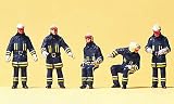 figures fire fighters in modern professional clothing, Model Car, Ready-made, Preiser 1:87IMAGE