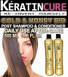 Keratin Brazilian Hair Aftercare SET Shampoo & Conditioner Keratin Cure Gold & Honey Brazilian 500ML 16.9 FL OZ