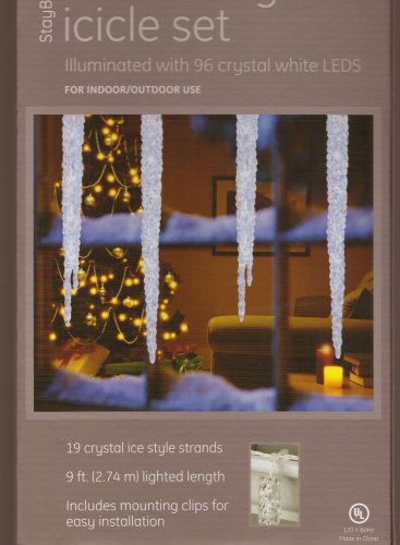 GE StayBright LED Ice Crystal Icicle Christmas Lights Set