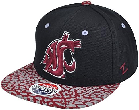 NCAA Zephyr Washington State Cougars Animal Style Flat Bill Snapback Hat Cap