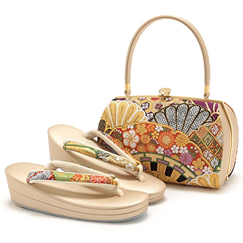 (キステ)Kisste 草履バッグセット ＜ 白梅謹製 ＞ 礼装用 Ｍサイズ ＜吉祥青海波＞ 7-4-05236