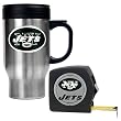 New York Jets 16oz Travel Mug & Tape Measure Gift Set - Primary Logo NFL Football