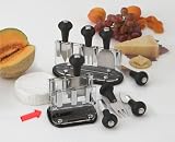 Black Handle 4 Cheese Knives in Acrylic Stand/Two Row