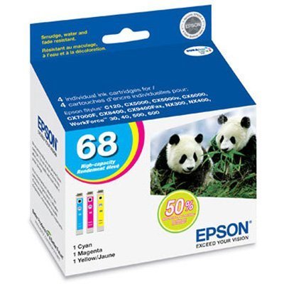 Epson 68 Series DURABrite High Capacity Color Multipack (T068520)