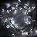 Fairy Lights - White LED Sunflower Lights 40 Bulb Indoor