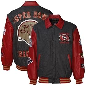 San Francisco 49ers Charcoal Wool Leather Super Bowl Champions Commemorative Jacket