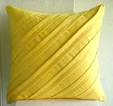 11% Holiday Sale - Contemporary Yellow - 26x26 Inches Decorative Euro Sham Cover In Yellow Suede