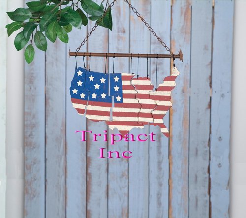Americana Home Décor Metal Chimes - Us Map