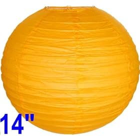 Orange Chinese Japanese Paper Lantern Lamp 14 Diameter - Just Artifacts Brand by Just Artifacts