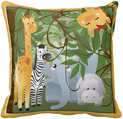 Jungle Safari Animals Kids Room Pillow Case