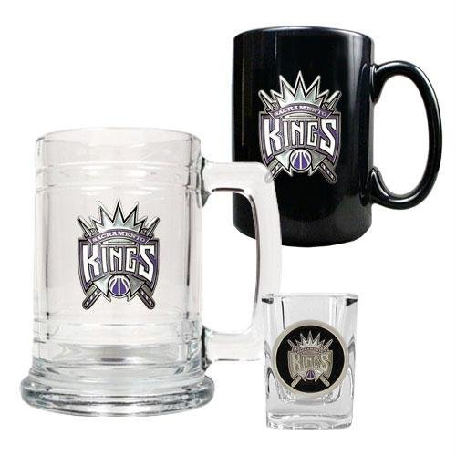 NBA Sacramento Kings 15-Ounce Tankard, 15-Ounce Ceramic Mug & 2-Ounce Shot Glass Set - Primary Logo