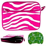 Magenta Zebra Design Neoprene Protective Sleeve Cover Carrying Case with Exterior Accessory Pocket for Acer Iconia Tab W500-BZ467 10.1-Inch Tablet + Bestpricecenter Mouse Pad