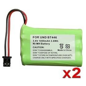2x 3.6V 1000mAh BT446 Battery For Uniden Cordless Phone