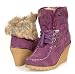Platform Womens WEDGE Mid-Calf Purple Combat Boot