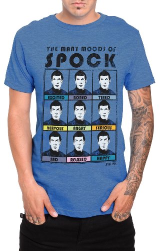 Star Trek Spock Many Moods Heather Blue T-Shirt